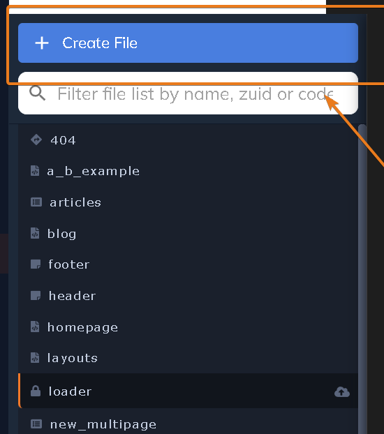 Click the "create file" button to add a new file.