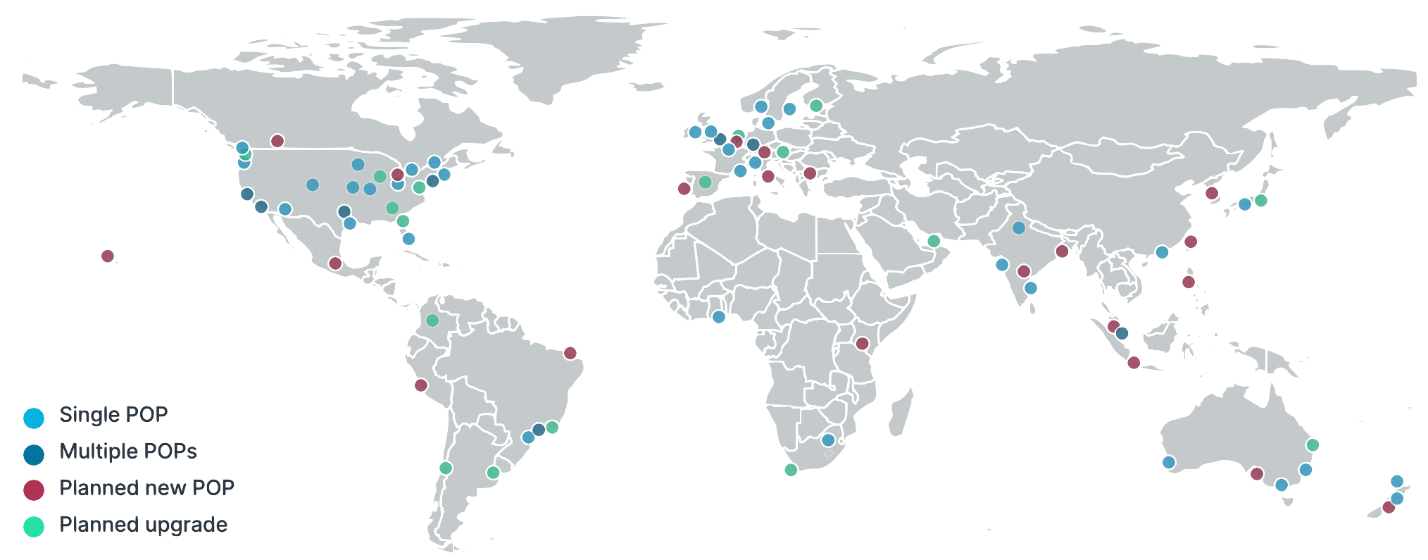 Point of Presence servers are located all over the world