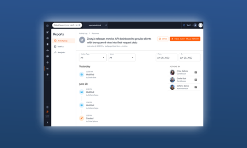 Leverage Zesty's Activity Log for greater insight into your team's activity history article image.