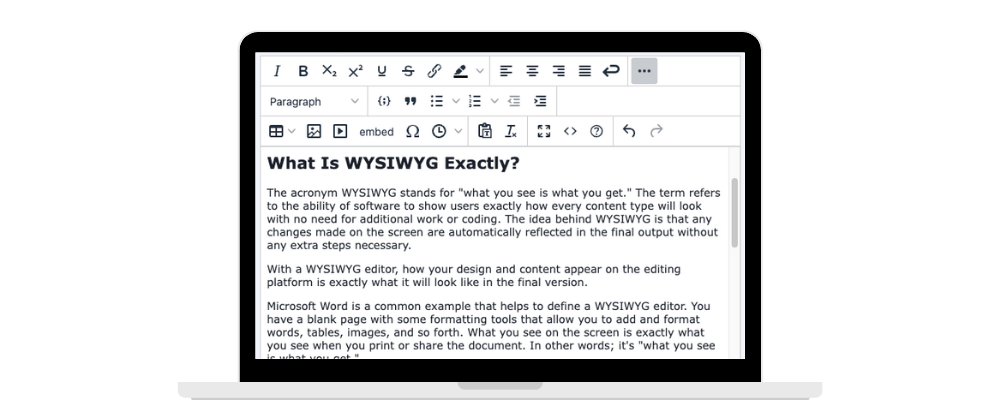 What is WYSIWYG?  What You See is What You Get