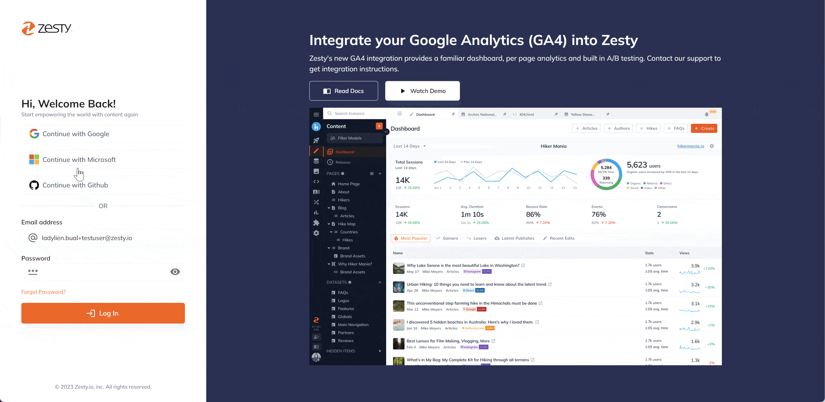 Accounts UI Page