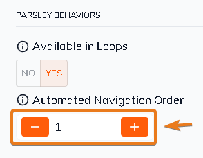 Use the number picker to reorder your item.