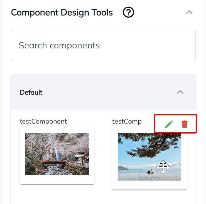 Edit/Delete Component -sm