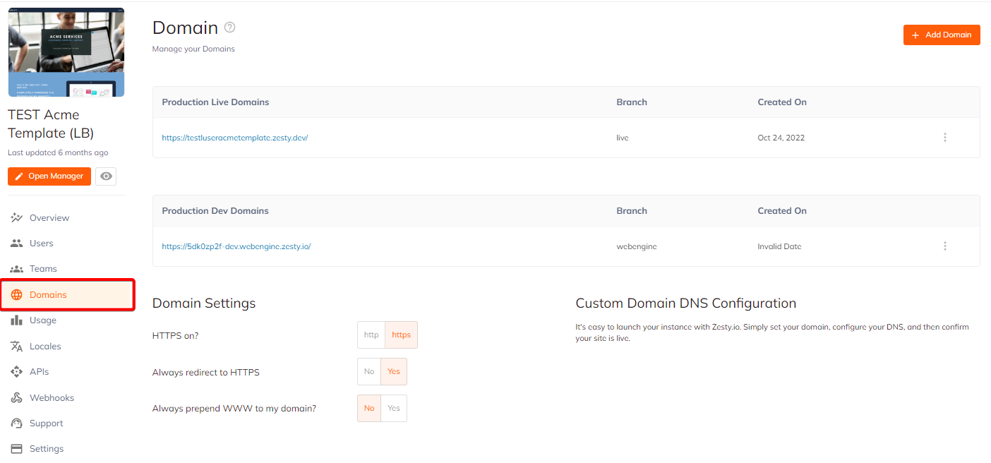 Instance Domains