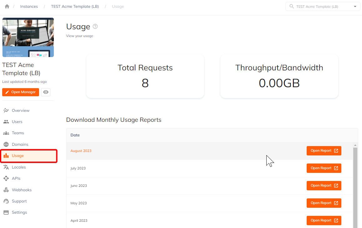 Usage Report