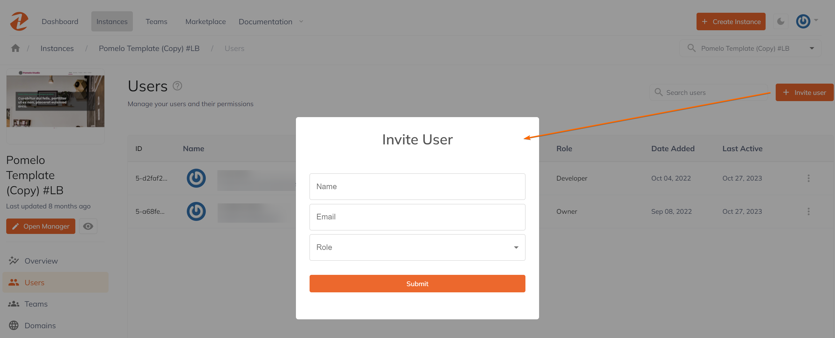 User Invitation Form