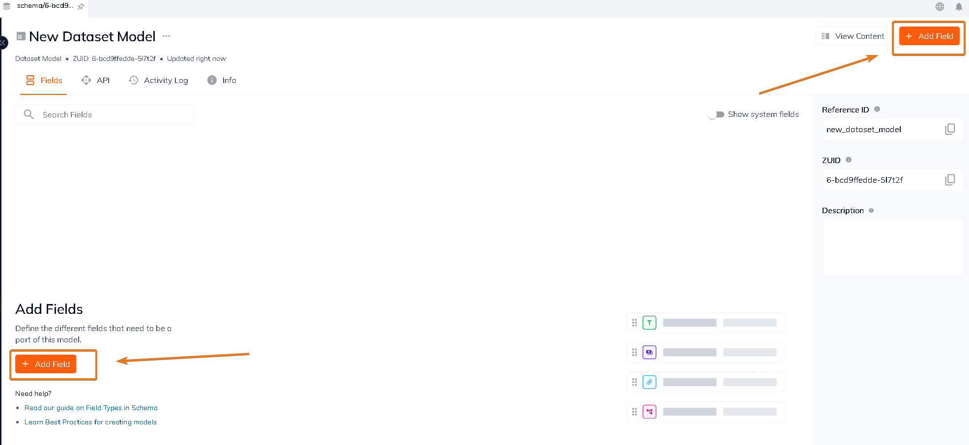 Content Model without any fields.