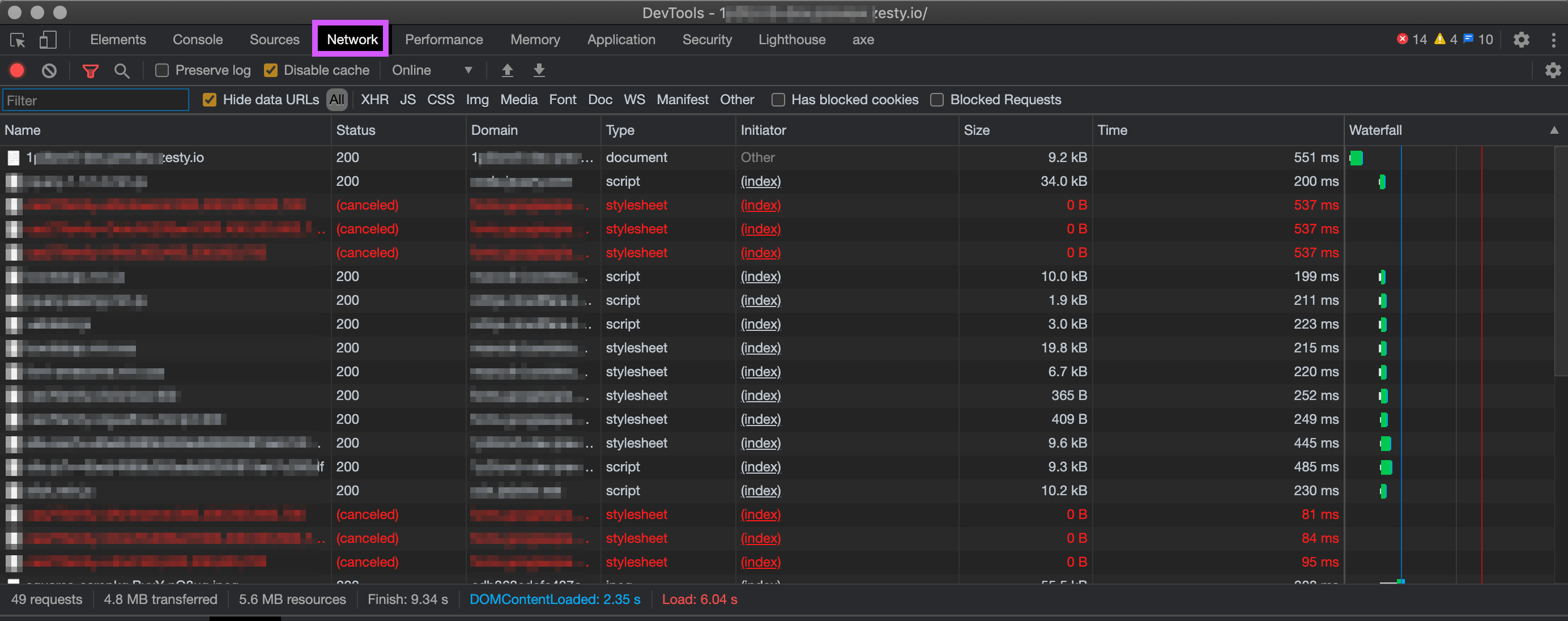 Chrome's inspector tool.