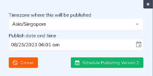 Schedule a Publish