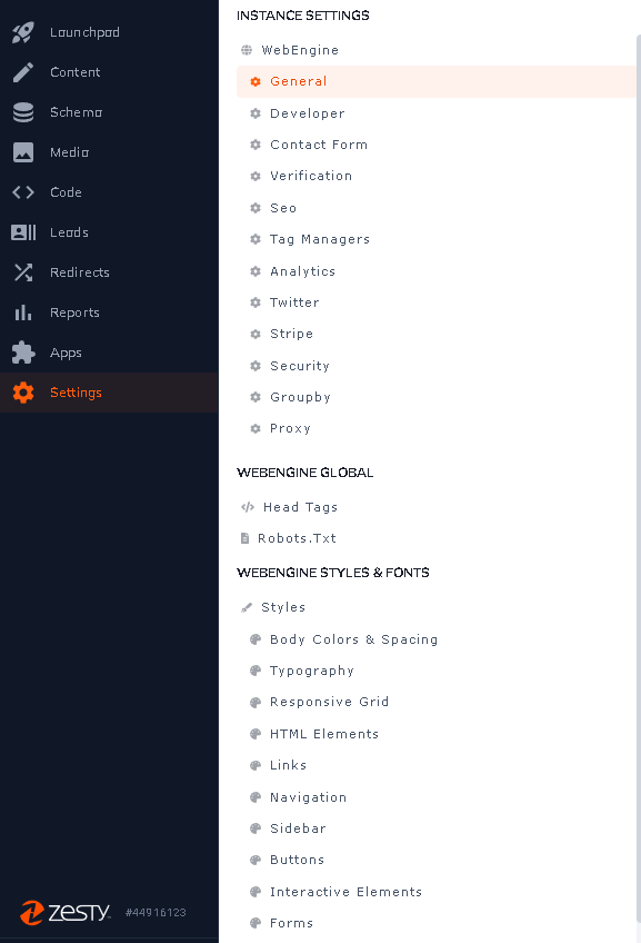 Settings navigation -sm