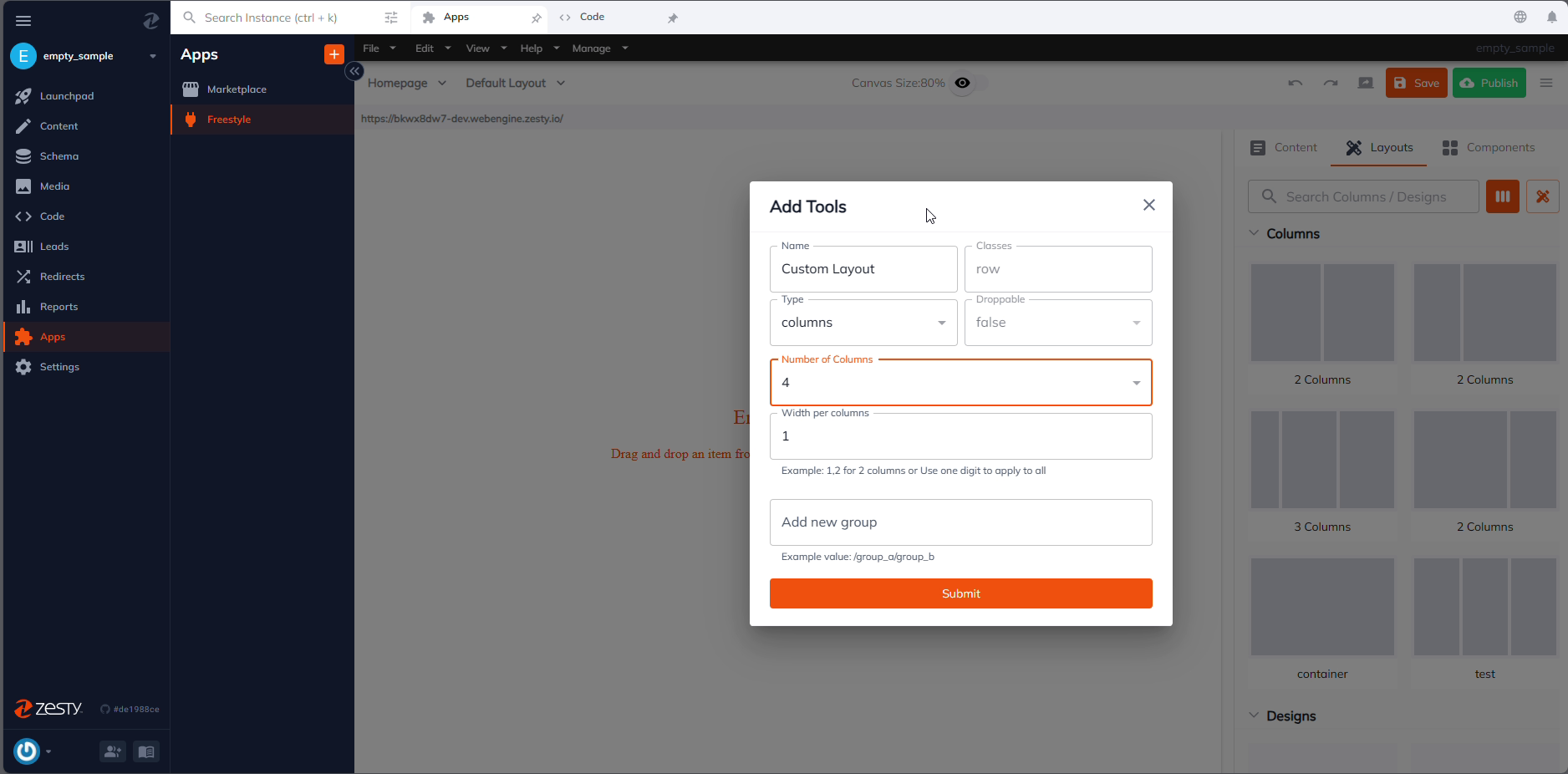 Configure Layout